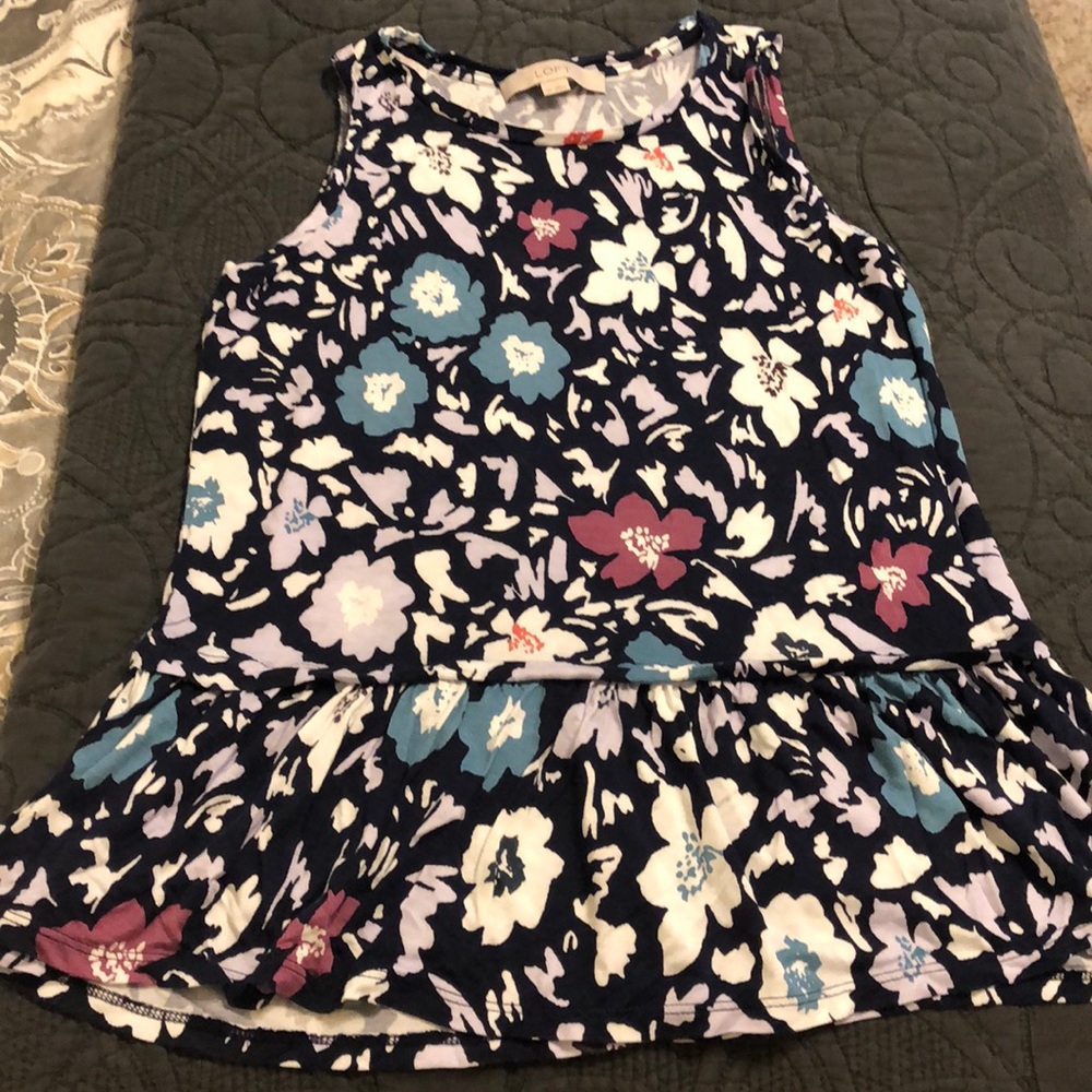 Ann Taylor Loft Blouse with Ruffle Bottom, XS